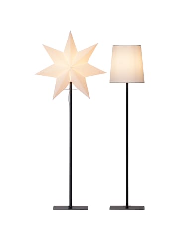 STAR Trading Tischlampe 'Frozen' mit Wechselschirm, weiß, 85cm/75cm in Silber