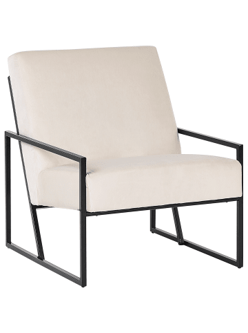 Beliani Sessel DELARY in Beige/Schwarz - (W) 69 x (H) 83 x (L) 83 cm