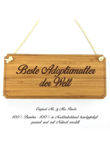 Mr. & Mrs. Panda Türschild Holz Adoptivmutter mit Spruch in Keine Angabe