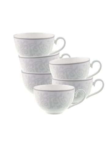 Villeroy & Boch 6er Set Cappuccinotassen Gray Pearl in 310 ml in weiß