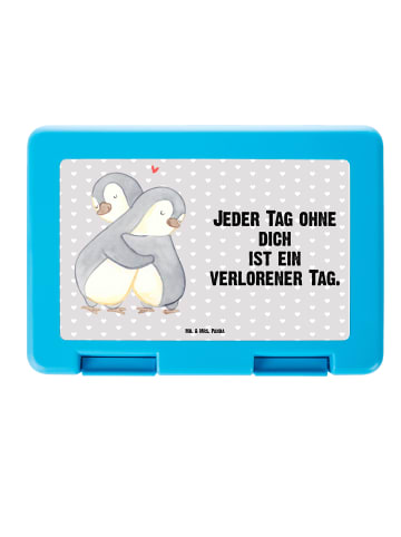 Mr. & Mrs. Panda Bento Box Pinguine Kuscheln mit Spruch in Grau Pastell