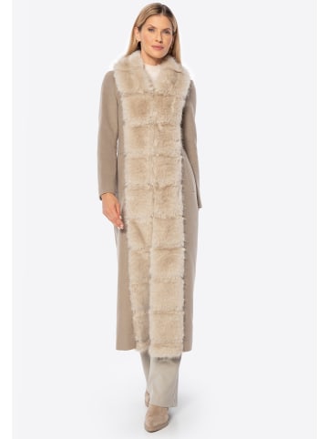 Wittchen Langer Damenmantel mit Wolle und Kunstpelz in Beige