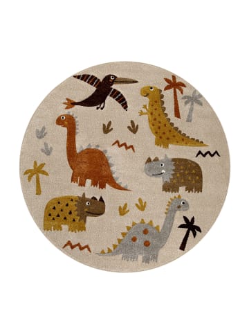 Smart Kids Kinderteppich T-Rex & Friends in sand beige meliert