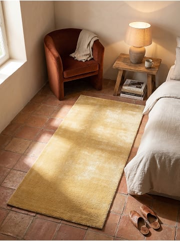 KADIMA DESIGN Rundteppich Uni Antirutsch weich wohnlich Wohnzimmer Schlafzimmer in Gold