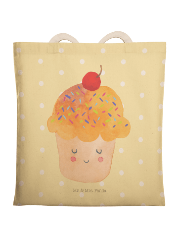 Mr. & Mrs. Panda Stofftasche Cupcake ohne Spruch in Gelb Pastell