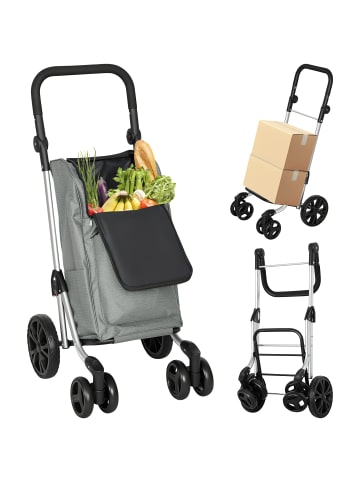 HOMCOM Einkaufswagen-58L x 44B x 100H cm-Grau