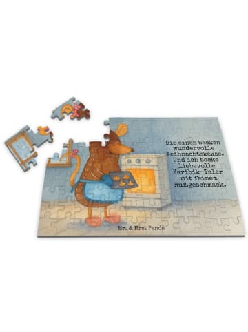 Mr. & Mrs. Panda Puzzle Maus Kekse Design mit Spruch in Weiß