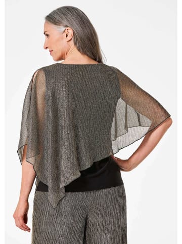 GOLDNER Kurzgröße:  Jerseyshirt mit Glanzakzenten in schwarz / metallic / gemustert