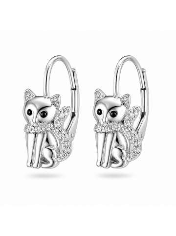 schmuck23 Silber Ohrringe 925 Katze 1,0 cm x 1,0 cm