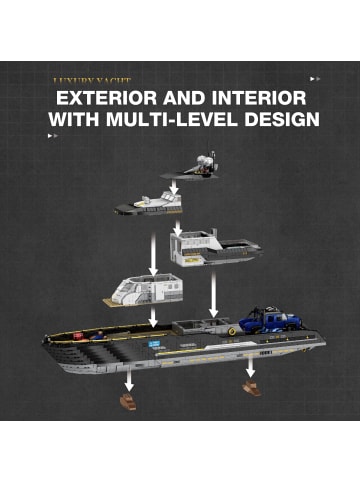 COFI 1453 Reobrix 66103 Luxus Yacht 4421 Teile 75 cm ab 14 in Mehrfarbig