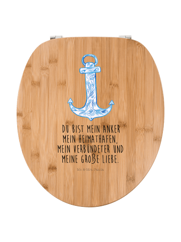 Mr. & Mrs. Panda Toilettenbrille Anker Blau mit Spruch in Braun