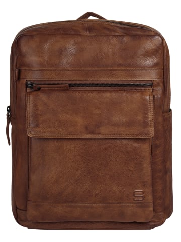 SPIKES & SPARROW Rucksack echt Leder in cognac