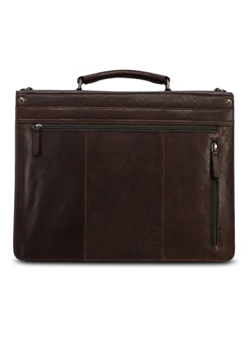Jost Glasgow Aktentasche RFID Schutz Leder 40 cm Laptopfach brown