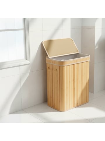 relaxdays Wäschekorb in Natur - (B)52 x (H)63 x (T)32 cm