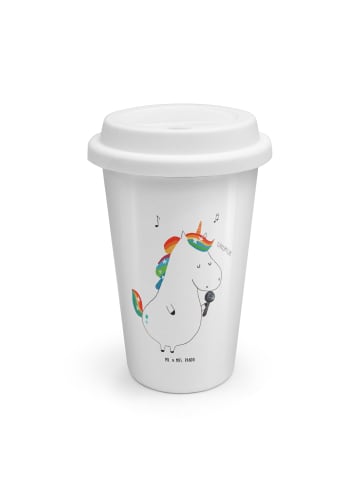 Mr. & Mrs. Panda Thermobecher Einhorn Sänger ohne Spruch in Weiß