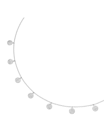 Smart Jewel Collier Mit Plättchen Mit Zirkonia in Weiss