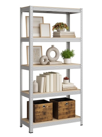 SONGMICS Schwerlastregal Cozory in Silber - (B)90 x (H)180 x (T)40 cm