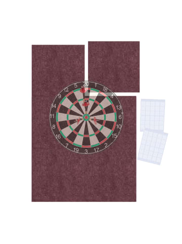 relaxdays 6-tlg. Dartscheibe-Schutz Set in Bordeaux  - 60 x 90 cm