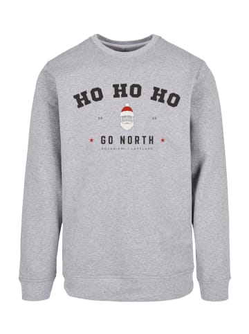 F4NT4STIC Sweatshirt Ho Ho Ho Santa Claus Weihnachten in grau meliert