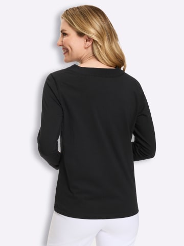 Sieh an! Langarm-Shirt in schwarz