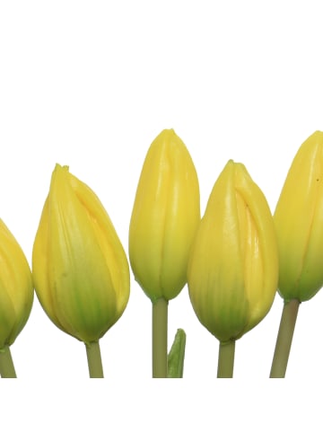 MARELIDA Tulpenbund mit 6 Blüten in gelb - H: 40cm