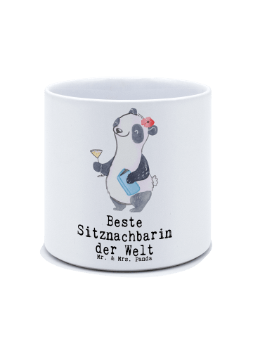 Mr. & Mrs. Panda Blumentopf Panda Beste Sitznachbarin der Welt m... in Weiß