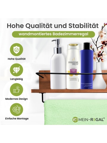Mein-Regal Wandregal "Kim" 2er Set aus Holz in Dunkelbraun