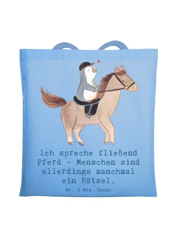 Mr. & Mrs. Panda Strandtasche Reiten und Rätsel mit Spruch in Sky Blue