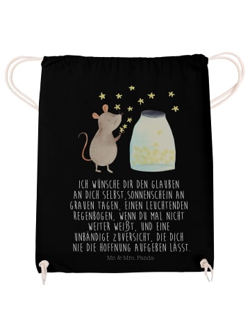 Mr. & Mrs. Panda Tasche Maus Sterne mit Spruch in Schwarz