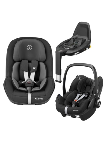 Maxi-Cosi 3in1 Babyschale & Reboarder-Set ab Geburt in schwarz