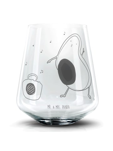 Mr. & Mrs. Panda Blümchentail Glas Avocado Tanzen ohne Spruch in Transparent
