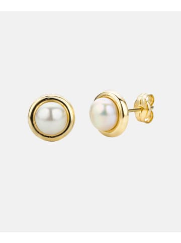 Diamant L'éternel Ohrringe aus 585 Gelbgold mit Perle