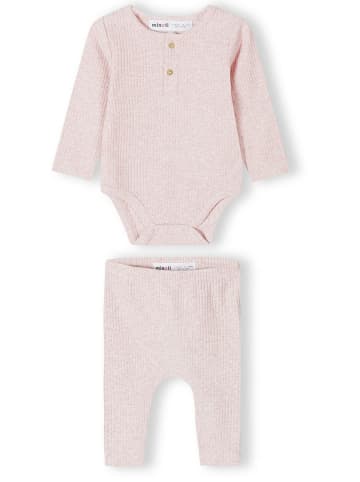Minoti 2tlg. Outfit: Body & Leggings babyrib 5 in rosa