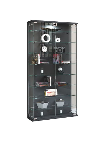 ebuy24 Vitrinenschrank RelasL Türen Anthrazit 59 x 17 cm