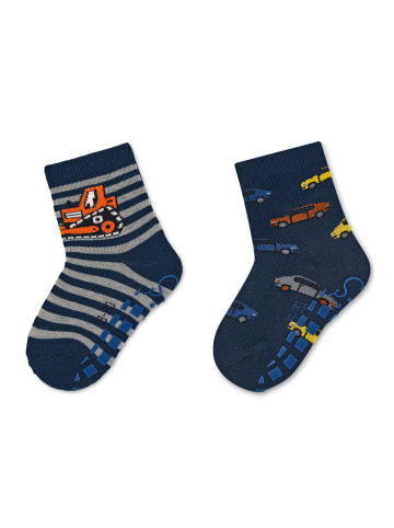 Sterntaler ABS Socken 2er-Pack Bagger + Autos in marineblau