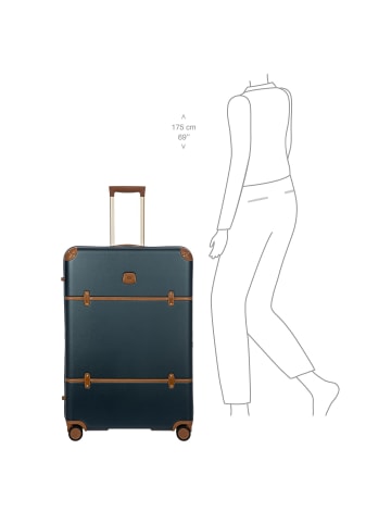 BRIC`s Bellagio 4 Rollen Trolley 82 cm mit Dehnfalte blau-tabak