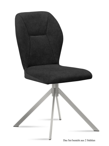 58 aufm Kessel ESSZIMMERSTUHL (2er-Set) Dorthy 51x92x60 Edelstahl/Braun