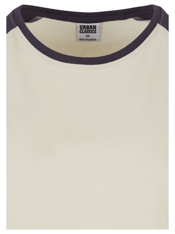 Urban Classics Urban Classics Damen Ladies Contrast Raglan Tee in whitesand/purplenight
