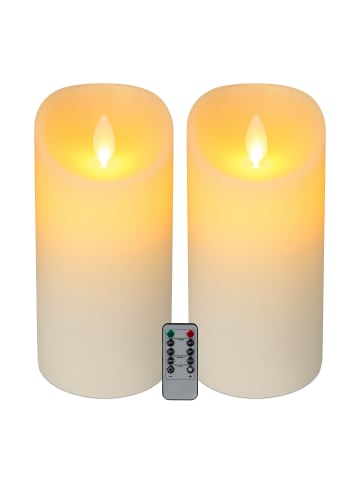 relaxdays 2 x LED Kerzen in Weiß - (H)24,5 x Ø 10 cm