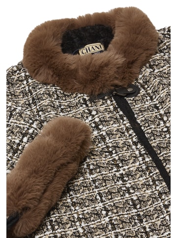 CHANI Damen Poncho in Schwarz Beige