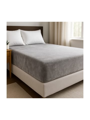 COFI 1453 Plüsch Spannbettlaken mit Rundumgummizug - Cashmere Touch 180 gsm in Dunkelblau