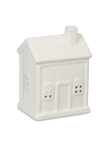 relaxdays Teelichthaus in Weiß - (B)9 x (H)12,5 x (T)7 cm
