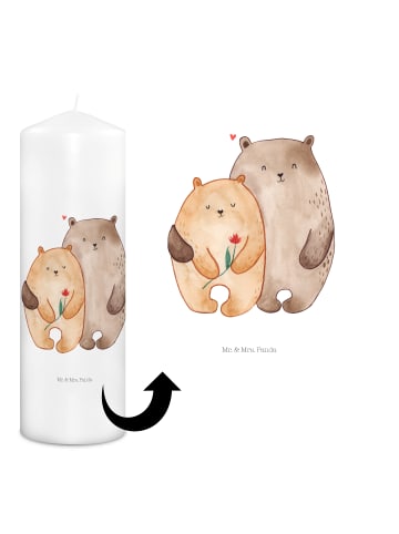 Mr. & Mrs. Panda Kerze Mit Spruch Bären Liebe ohne Spruch in Weiß