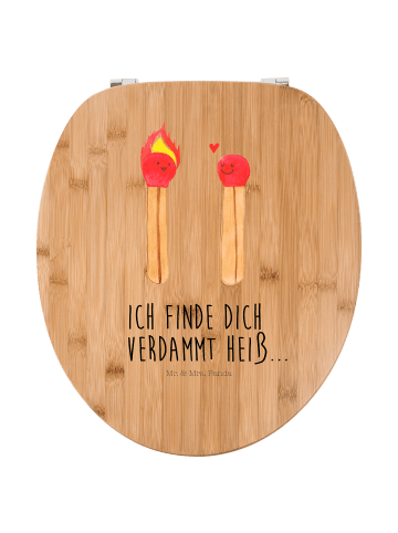Mr. & Mrs. Panda Toilettendeckel Streichhölzer mit Spruch in Braun