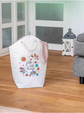 Wenko Kleiner Wäschekorb mit Schnurgriffen, 58 l in Beige, (B) 53 x (H) 60 x (L) 25 cm