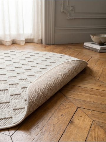 KADIMA DESIGN Flachgewebe-Teppich Schachbrett Grafisch Modern Pflegeleicht in Creme