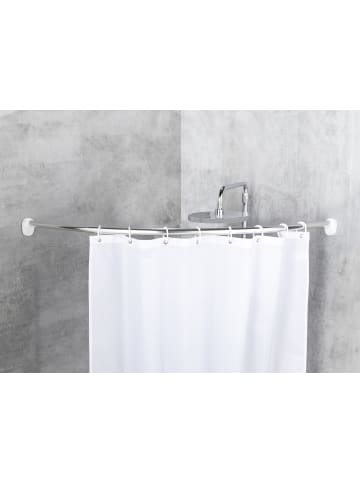 Wenko Universelle Duschstange, 80 x 80/, verchromt in Silbern, (B) 90 x (L) 90 cm