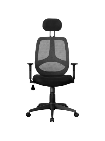 FineBuy Bürostuhl in Schwarz / Stoff / 57x61x127