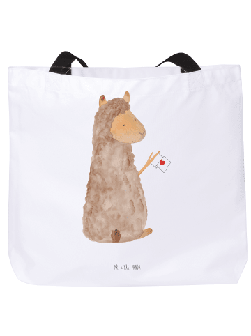 Mr. & Mrs. Panda Strandtasche Alpaka Fahne ohne Spruch in Weiß