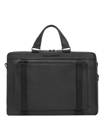 Piquadro David Aktentasche Leder 42 cm Laptopfach in black